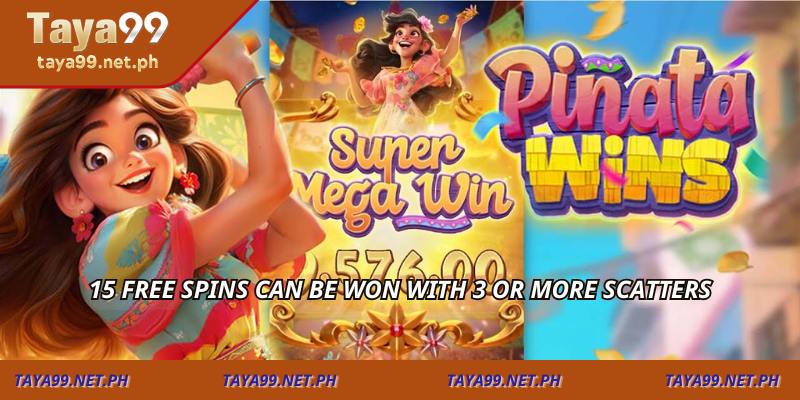 15 free spins can be won with 3 or more scatters